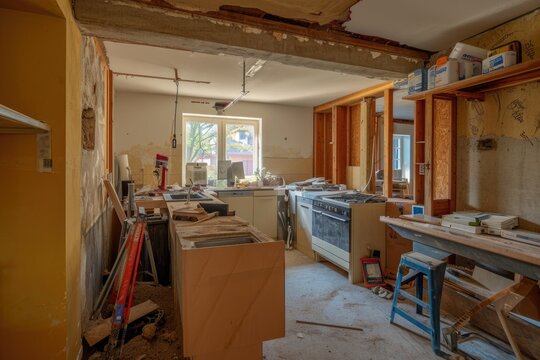 Home kitchen under construction