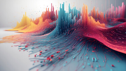 New age of data visualization. Data science and visual management design concept. Abstract...