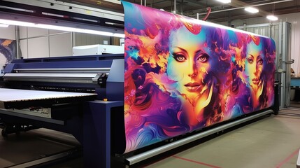 Printing machines in a modern printing house, industry, engineering technologies