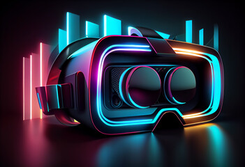 neon VR background Generative AI
