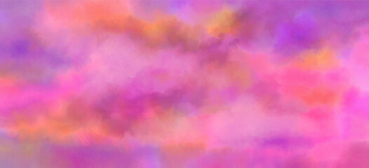 Lavis façon coucher de soleil rose, fichier de textures aquarelle. Fichier PNG. Coucher de soleil rose, violet et jaune.. - obrazy, fototapety, plakaty