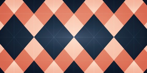 Navy argyle and salmon diamond pattern, in the style of minimalist background