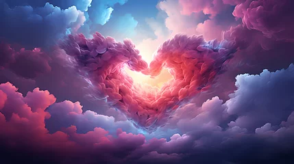 Fotobehang Valentine's Day, love and romance background, background with heart shapes © ma