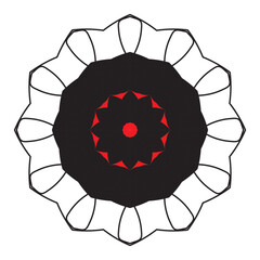 Circular pattern in form of mandala for Henna, Mehndi, tattoo, decoration. Decorative ornament in ethnic oriental style. Coloring book page.