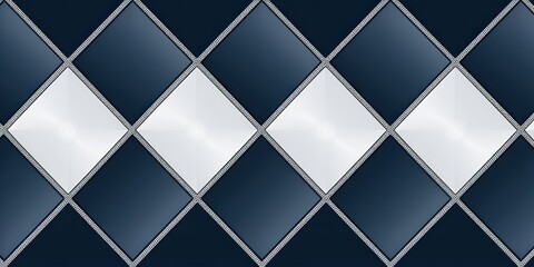 Navy argyle and silver diamond pattern, in the style of minimalist background