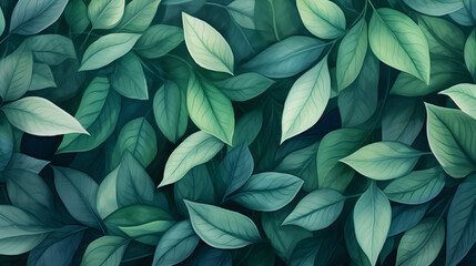 Texture of green leaves, green background pattern,,
A seamless pattern with green leaves on a dark blue background