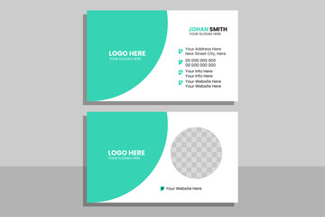 Collection of 1 horizontal Business card template design with front and back presentation.