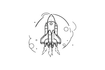 rocket logo template vector design