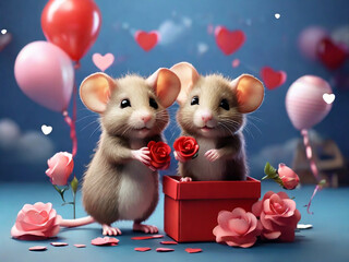 Sweet Rat are romantic in the Valentine concept