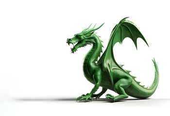 Obraz premium green dragon on a white background.