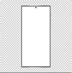 Smartphone new mockup vector isolated on background transparent.