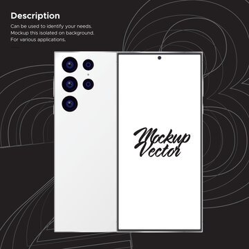 Smartphone new ultra mockup vector isolated on background.