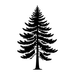Pine tree silhouette. vector illustration