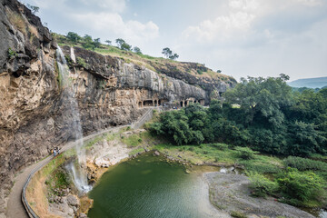 views of ellora caves in aurangabad, india