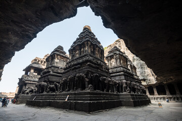 views of ellora caves in aurangabad, india