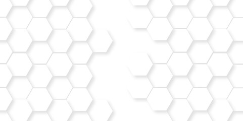 	
Background hexagons White Hexagonal Luxury honeycomb grid White Pattern. Vector Illustration. 3D Futuristic abstract honeycomb mosaic white wallpaper background. Abstract geometric mesh cell texture