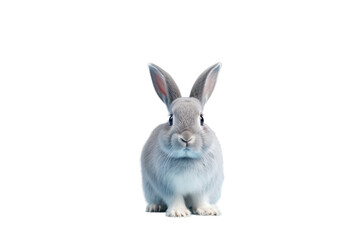 Easter bunny rabbit blue painted egg blue, Isolated on transparent PNG background, Generative ai