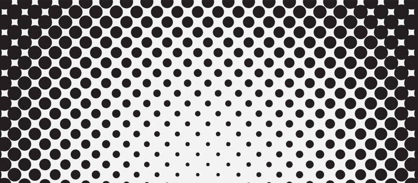 Black and white dotted halftone background. Grunge halftone vector background in black and white colors. Distressed overlay texture