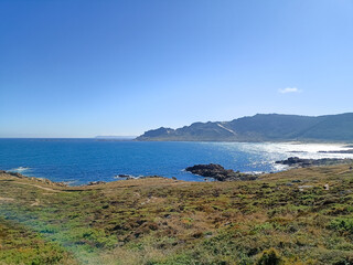Fototapeta na wymiar Lobeiras beach landscape, Camelle, Galicia, Spain