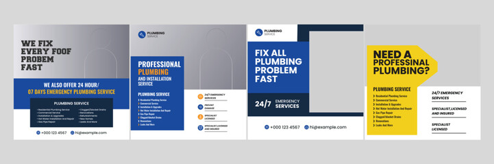 plumbing service web social media instagram post template 
