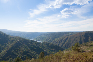 Ribeira Sacra landscape, Galicia, Spain panorama