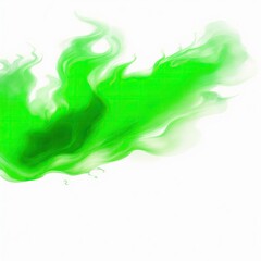 Fototapeta na wymiar Green fire flame smoke cloud texture isolated on white background
