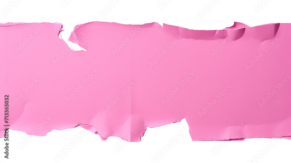 Poster torn glued pink paper for using as a text box