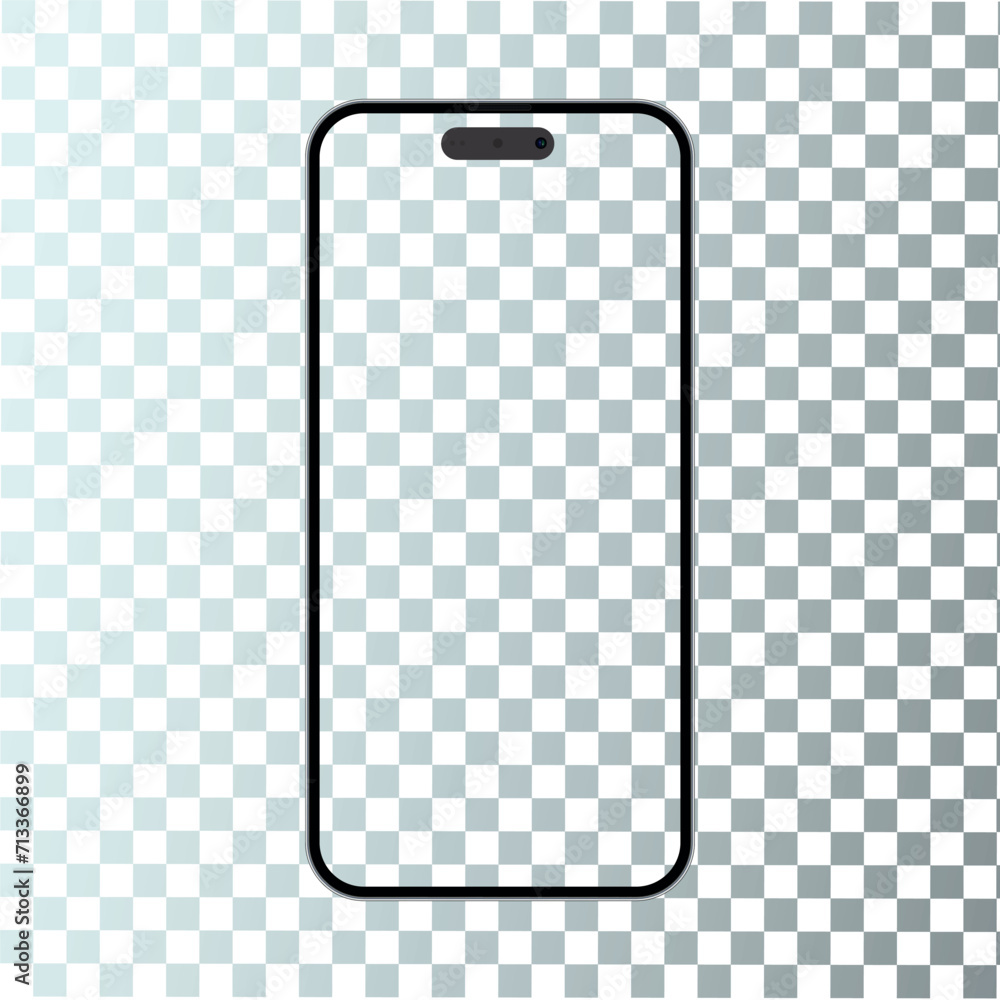 Aufkleber Smartphone mockup in rotated position. Mobile from different angles with blank screen. phone different angles views. Vector illustration