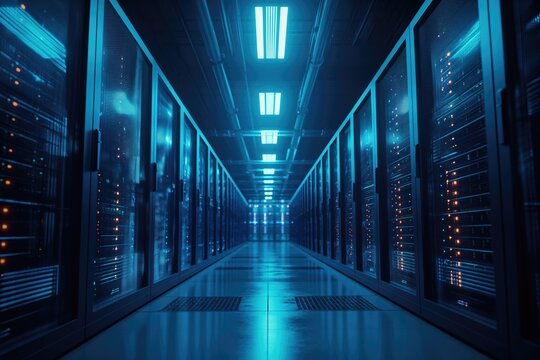 Data server center. Centre de serveur de donn&eacute;es.