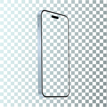 Smartphone mockup in rotated position. Mobile from different angles with blank screen. phone different angles views. Vector illustration