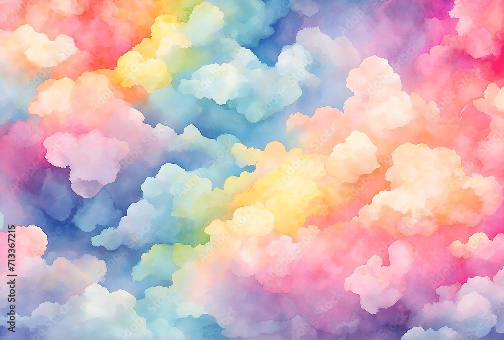 Poster abstract colorful background with clouds