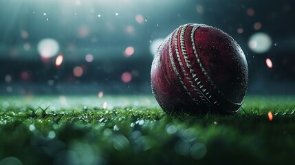 closeup shot of cricket ball