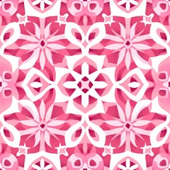 Fototapeta na wymiar Pink aperiodic geometric seamless patterns for hydraulic tile 