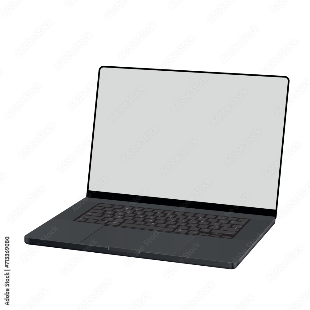 Poster realistic vector perspective view of laptop. laptop mockups with blank screens isolated on white bac