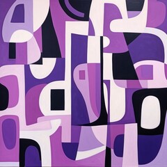 Purple abstract simple shapes, style of Matisse