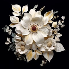 Very nice white flower art image Generative AI
