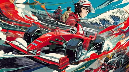 Formula 1 Anime - obrazy, fototapety, plakaty