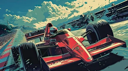 Abwaschbare Fototapete F1 Formula 1 Anime