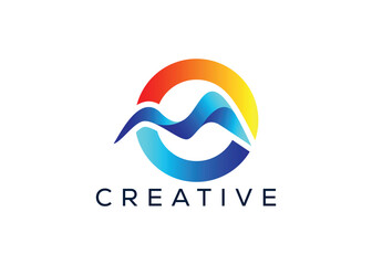 Minimal Letter O mountain logo design vector template. Initial Letter O hill vector logo