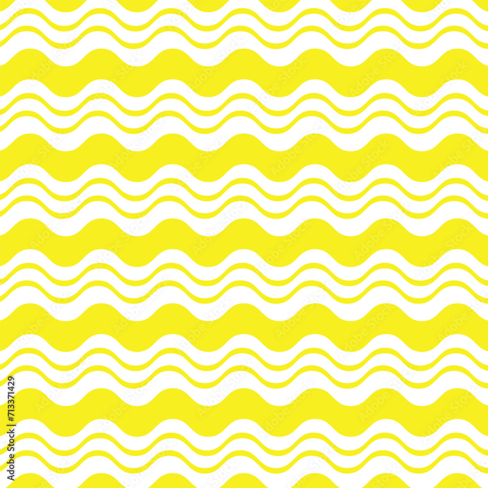 Poster abstract seamless minimalistic yellow smooth wave line pattern art.