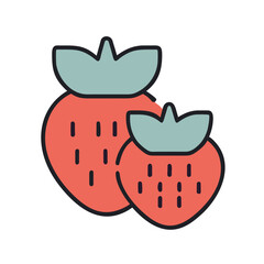 Strawberry cute fruit illustration EPS