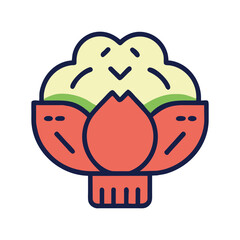 Cauliflower cute illustration vector SVG