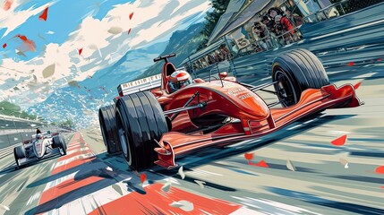 Fototapeta premium Formula 1 Anime