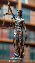 bronze statue of justice. Generative AI