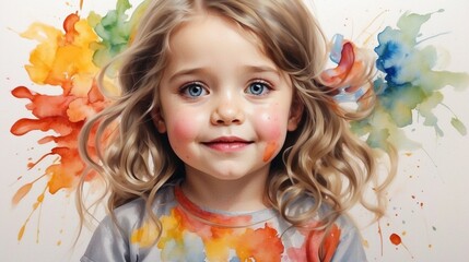 Obraz na płótnie Canvas portrait of a girl with colours 