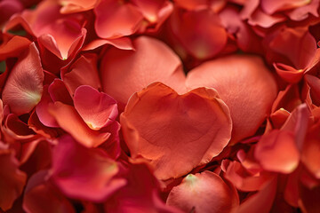 Rose Petals in Heart Shape, Valentine's Delight