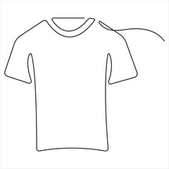 
T-shirt clothes one line art continuous single line editable 
