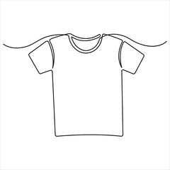 
T-shirt clothes one line art continuous single line editable 
