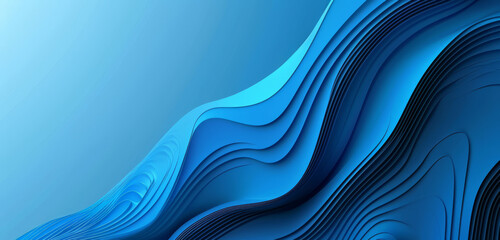 Soothing blue waves flowing in a seamless design. - obrazy, fototapety, plakaty
