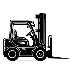 forklift black silhouette logo svg vector, forklift icon illustration.